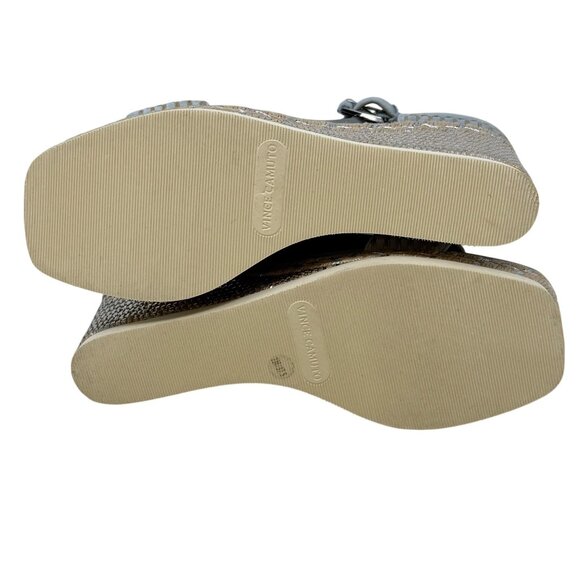 Vince Camuto Jefannah Powder Baby Blue Suede Wedge Sandals Espadrilles‎ 7M READ - Picture 9 of 11